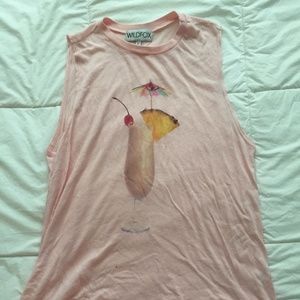 Wildfox pina colada pink tank